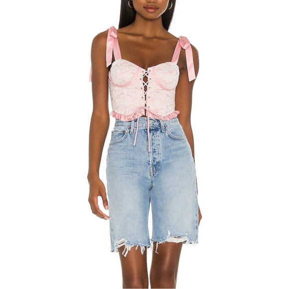 Majorelle pink and white lace corset top size medium - Picture 11 of 11